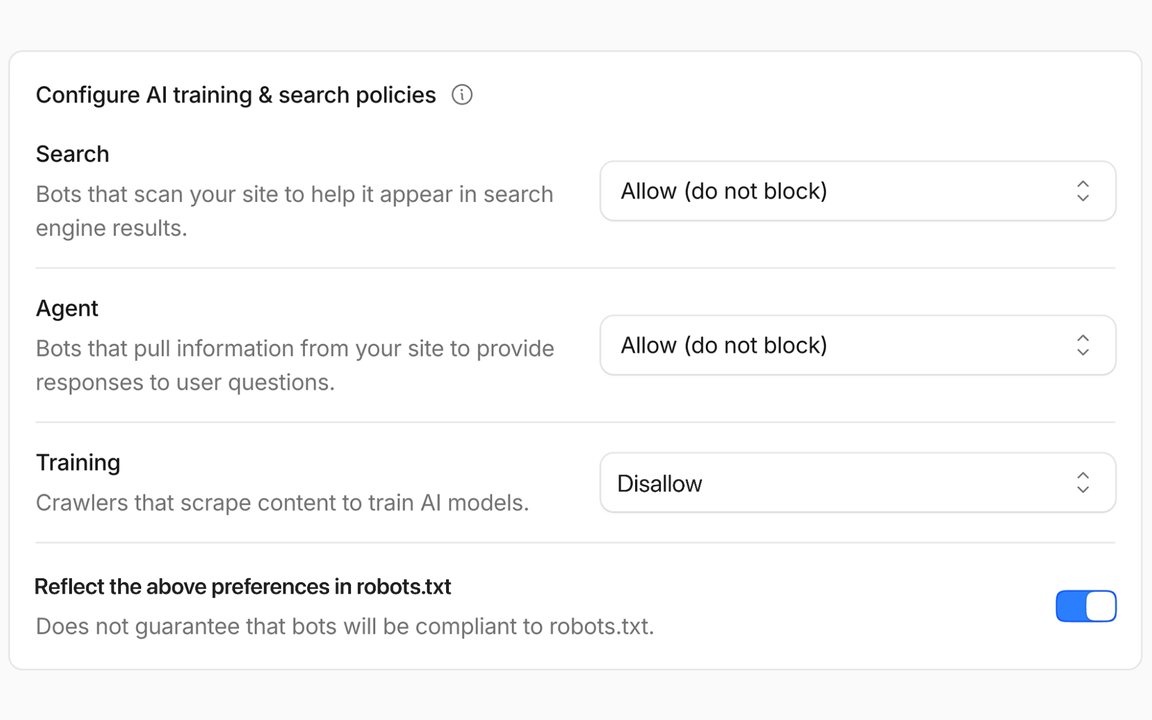 แผนภาพจากบทความต้นฉบับ แสดงการซิงก์นโยบายบอทในแดชบอร์ดเข้าสู่ไฟล์ robots.txt