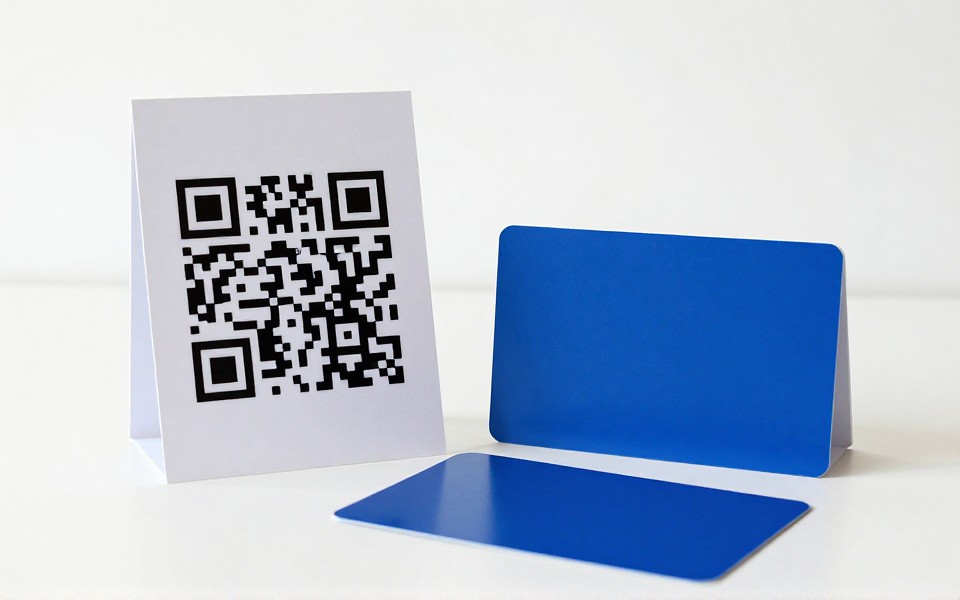 สมาร์ตโฟนแสดงหน้าชำระเงินในแอปพร้อมคิวอาร์โค้ดและบัตรเครดิตวางข้าง